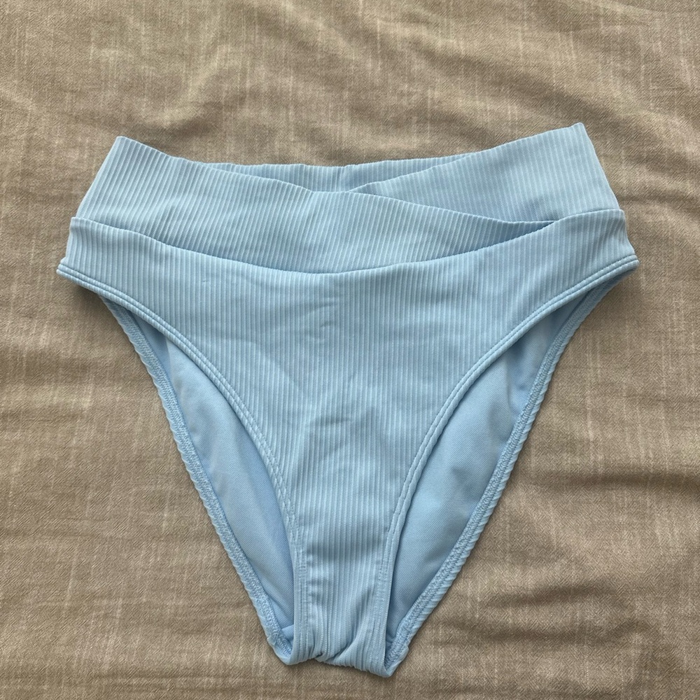 Hollister Ribbed High Waisted Crossover Swim Bottoms